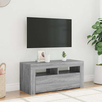 TV spintelė su LED apšvietimu, pilka ąžuolo, 90x35x40cm - Namų Idėja