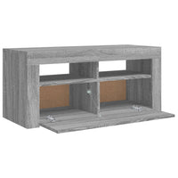 TV spintelė su LED apšvietimu, pilka ąžuolo, 90x35x40cm - Namų Idėja