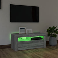TV spintelė su LED apšvietimu, pilka ąžuolo, 90x35x40cm - Namų Idėja