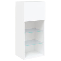 TV spintelė su LED lemputėmis, baltos spalvos, 40,5x30x90cm - Namų Idėja