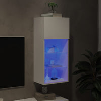 TV spintelė su LED lemputėmis, baltos spalvos, 40,5x30x90cm - Namų Idėja