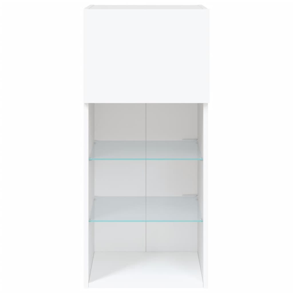 TV spintelė su LED lemputėmis, baltos spalvos, 40,5x30x90cm - Namų Idėja