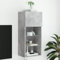 TV spintelė su LED lemputėmis, betono pilka, 40,5x30x90cm - Namų Idėja