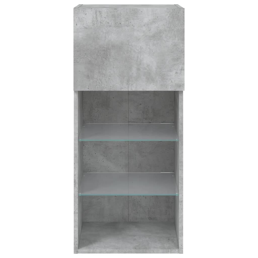 TV spintelė su LED lemputėmis, betono pilka, 40,5x30x90cm - Namų Idėja