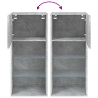TV spintelė su LED lemputėmis, betono pilka, 40,5x30x90cm - Namų Idėja