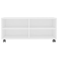 TV spintelė su ratukais, balta, 90x35x35cm, apdirbta mediena - Namų Idėja