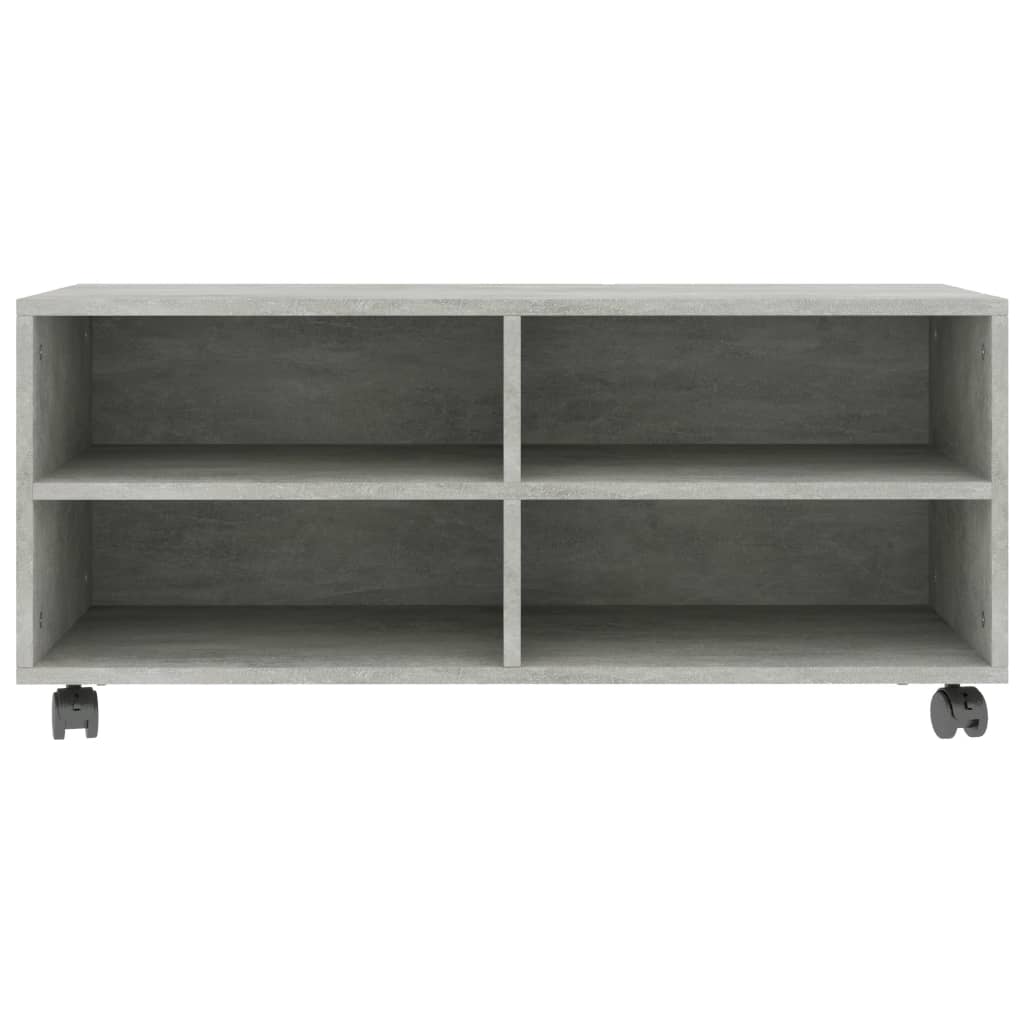 TV spintelė su ratukais, betono, 90x35x35cm, apdirbta mediena - Namų Idėja
