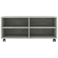 TV spintelė su ratukais, betono, 90x35x35cm, apdirbta mediena - Namų Idėja