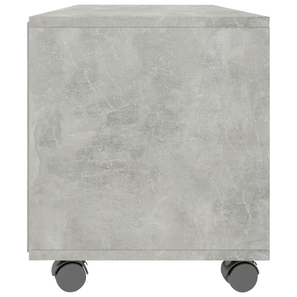 TV spintelė su ratukais, betono, 90x35x35cm, apdirbta mediena - Namų Idėja