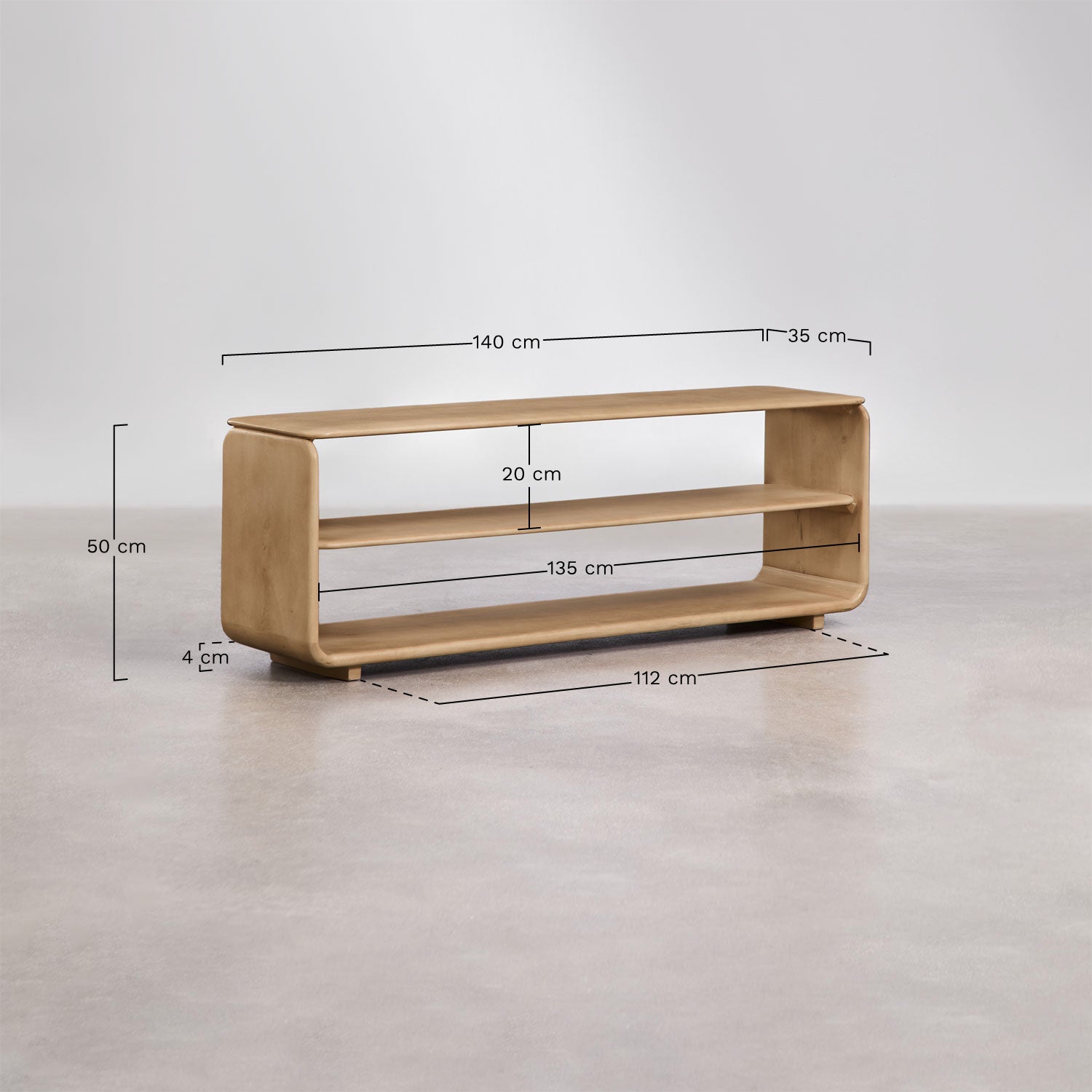 TV spintelė TINSLEY, akacija, 140 cm