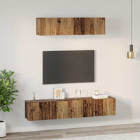 TV spintelės komplektas 4 pcs Sena mediena Vidutinė - Namų Idėja