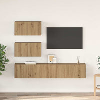 TV spintelių komplektas 4 pcs artisano ąžuolo 80 x 30 x 30 cm - Namų Idėja