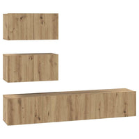 TV spintelių komplektas 4 pcs artisano ąžuolo 80 x 30 x 30 cm - Namų Idėja