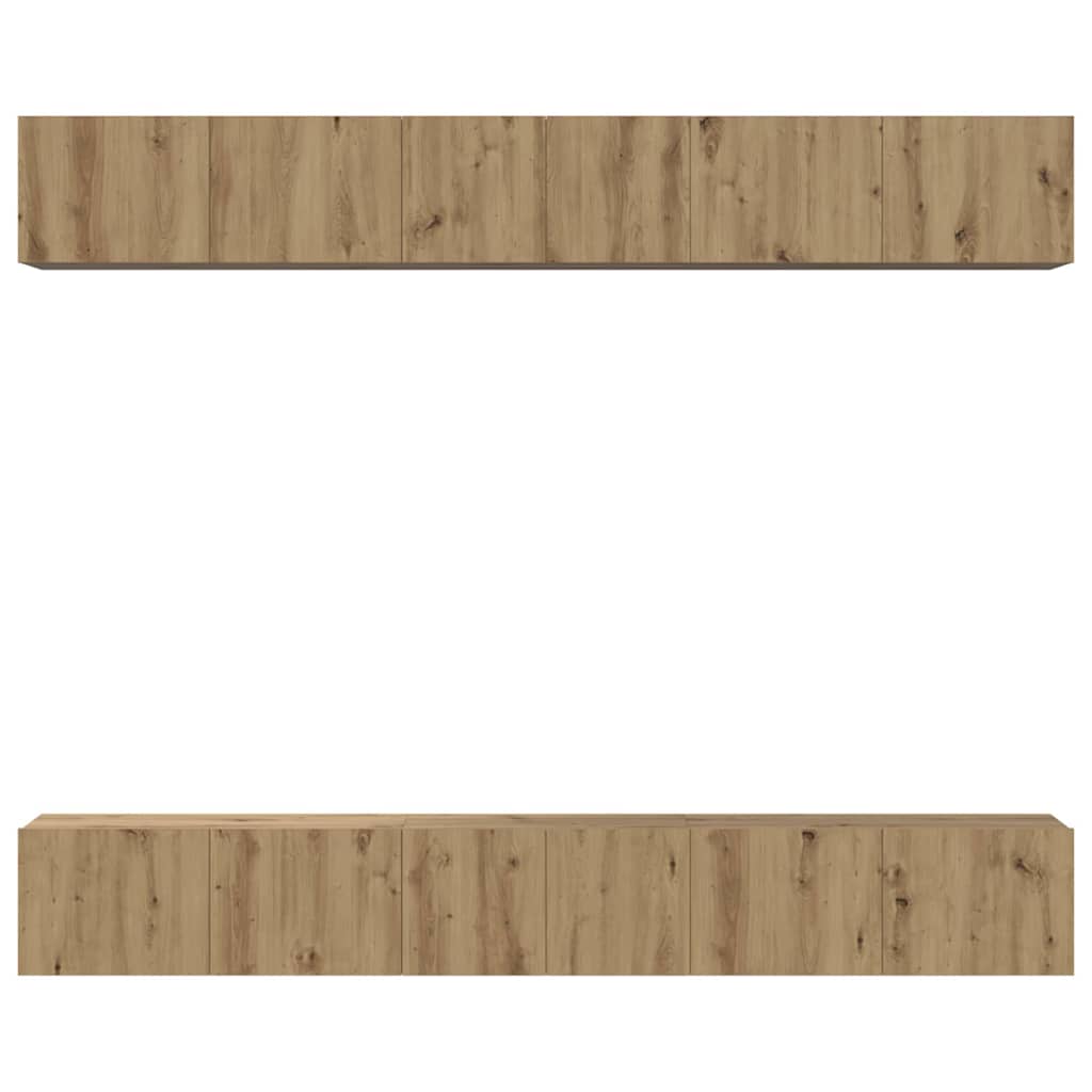 TV spintelių komplektas 6 pcs artisano ąžuolo 60 x 30 x 35 cm - Namų Idėja