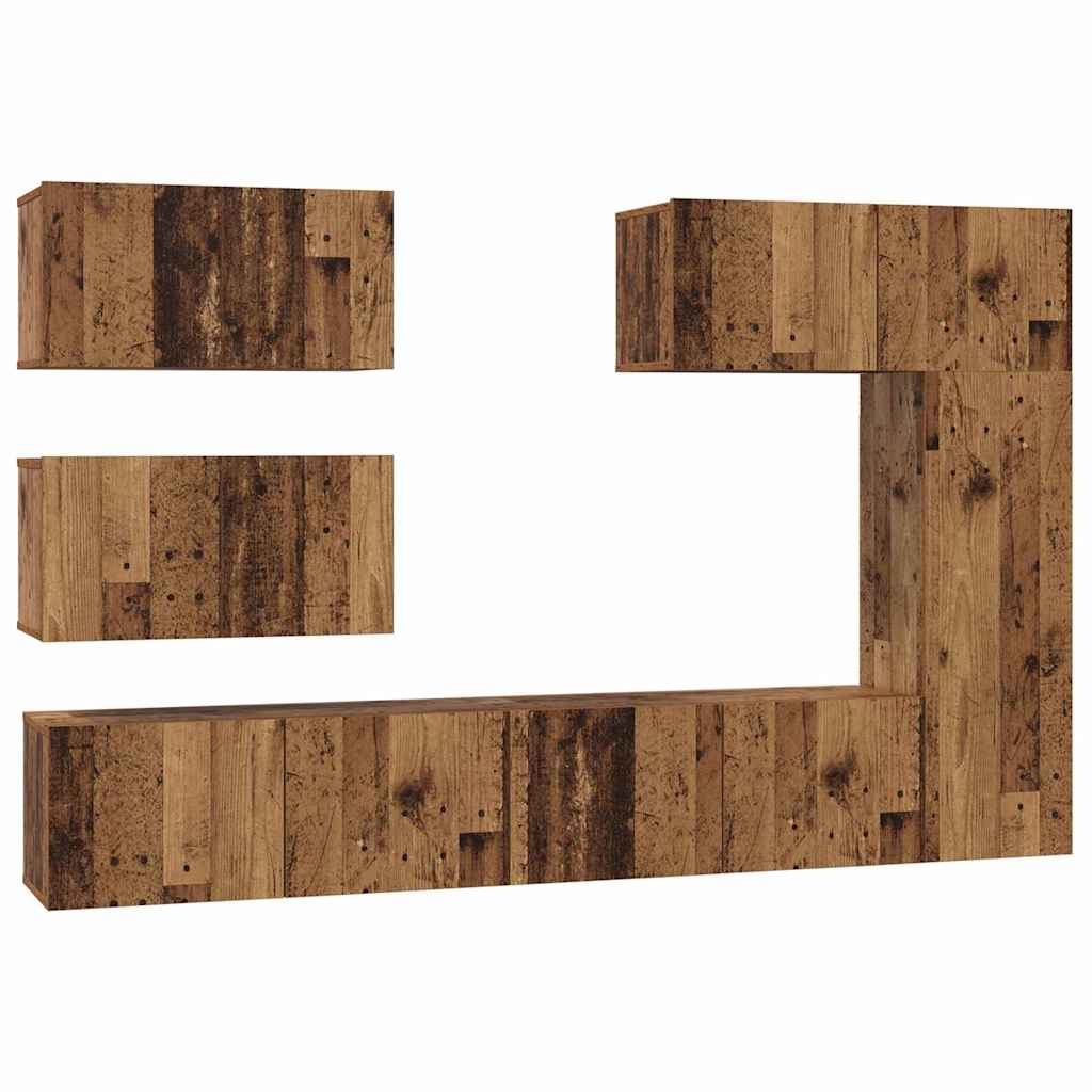 TV spintelių komplektas 6 pcs Sena mediena 30.5 x 30 x 90 cm - Namų Idėja