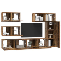 TV spintelių komplektas 6 pcs Sena mediena 30.5 x 30 x 90 cm - Namų Idėja