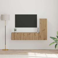 TV spintelių komplektas su lentyna 3 pcs artisano ąžuolo - Namų Idėja