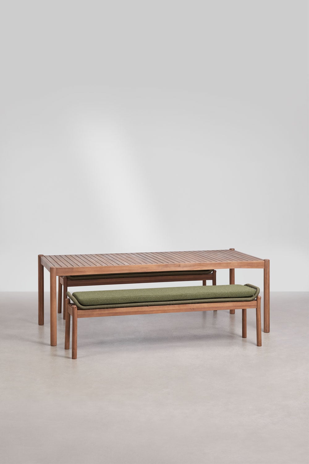 Outdoor furniture set KARVIA, rope, acacia brown