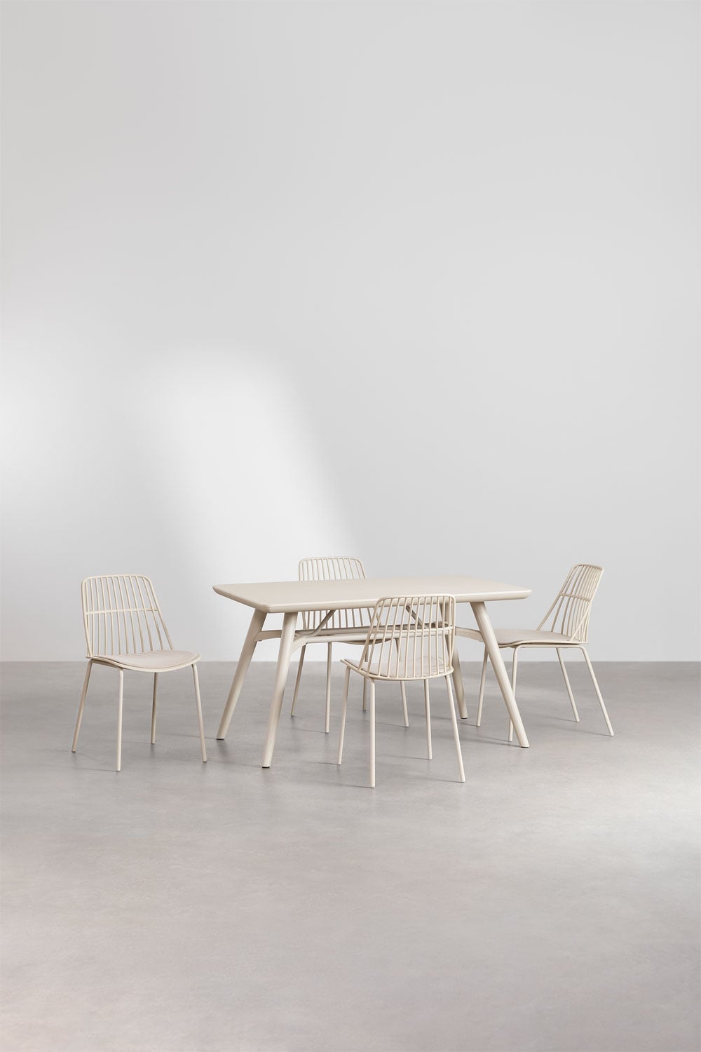 Outdoor dining set SCAND, 5 pieces, cream