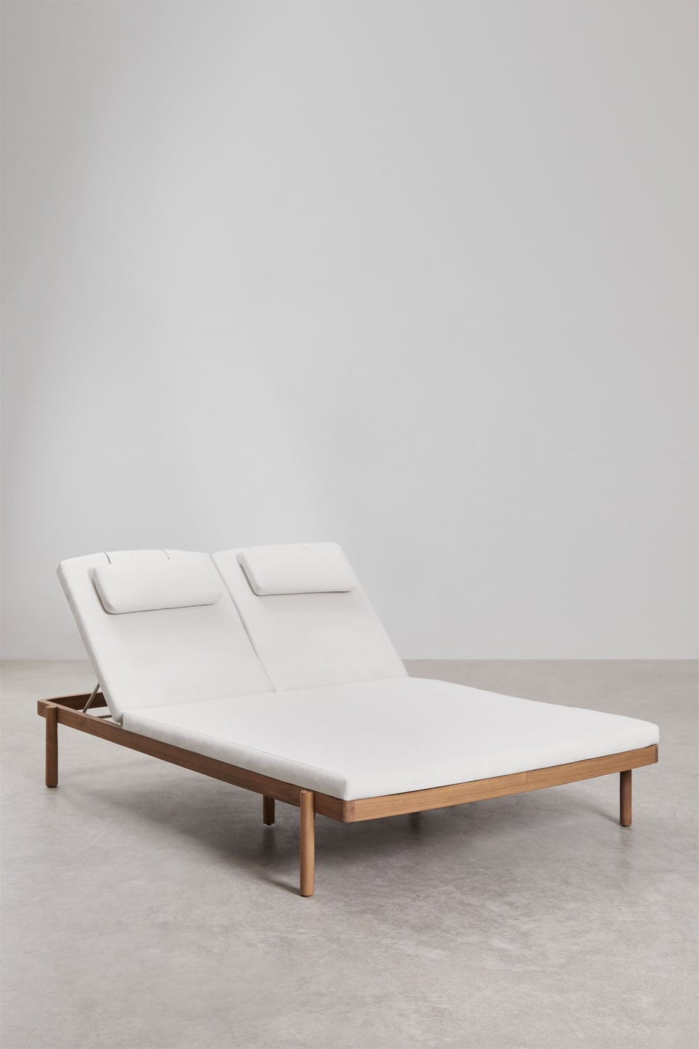 Double outdoor sun lounger CEDAR, Acacia brown