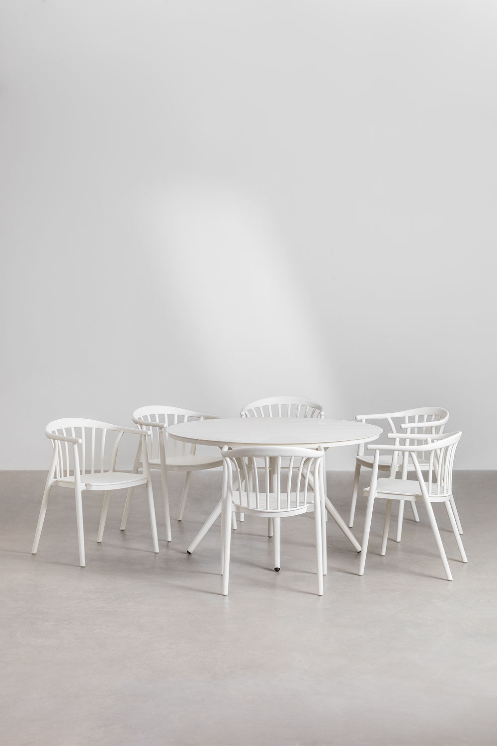 Outdoor set VALERIE, white, 6 chairs
