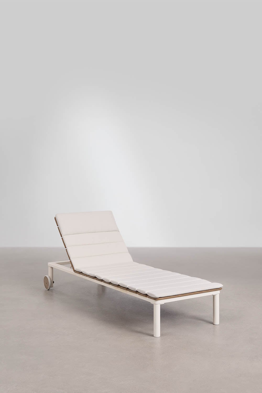 Outdoor lounger SIRKA, adjustable, with wheels, white