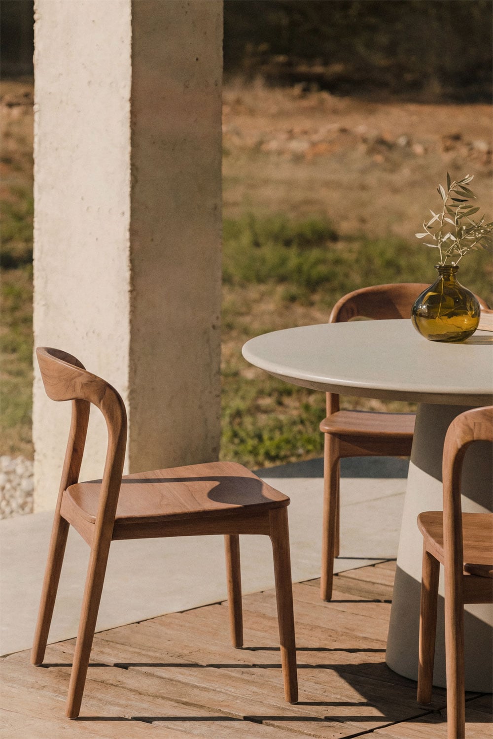 Outdoor chair VARMUS, teak, natural