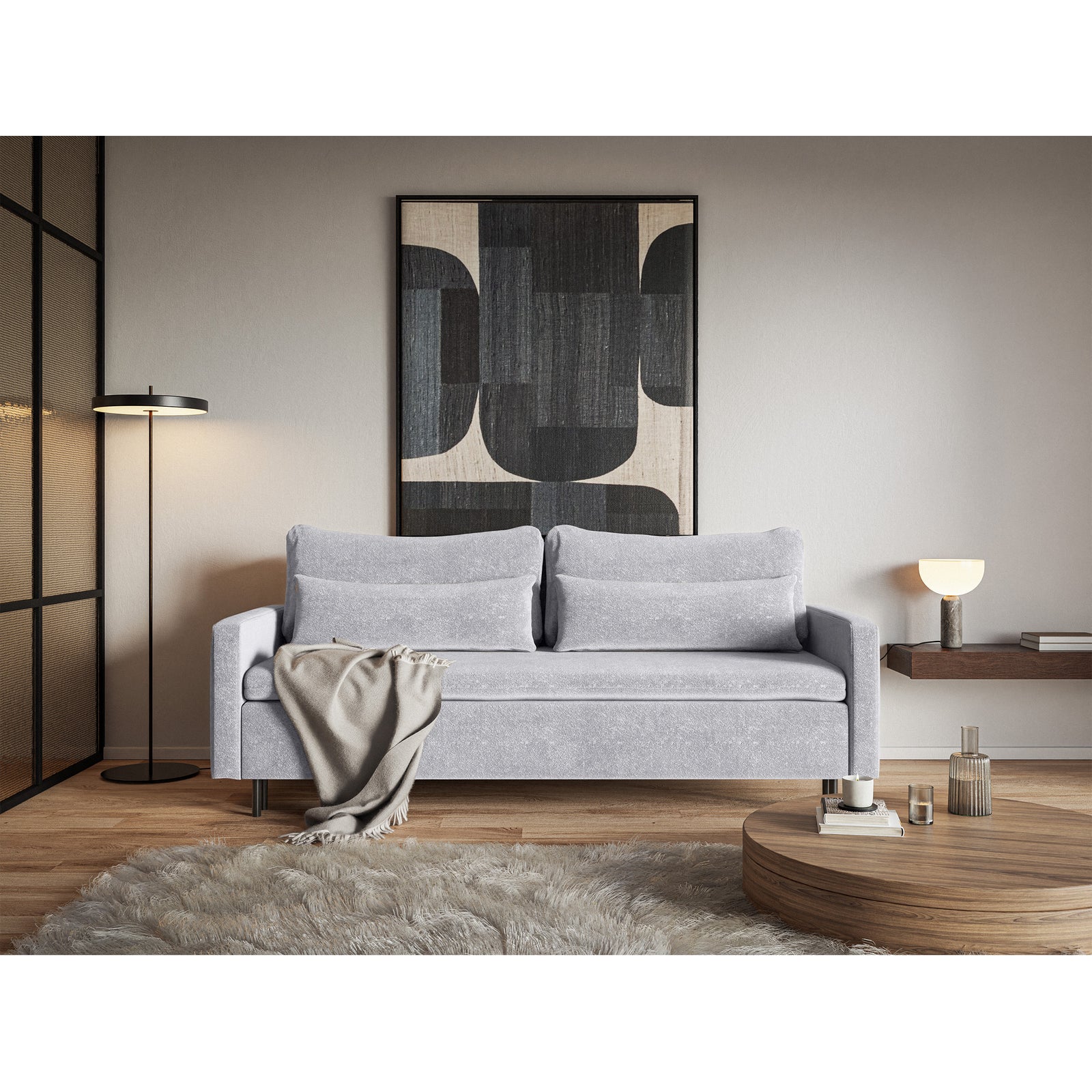 Sofa-lova UMPRO, šviesiai pilka
