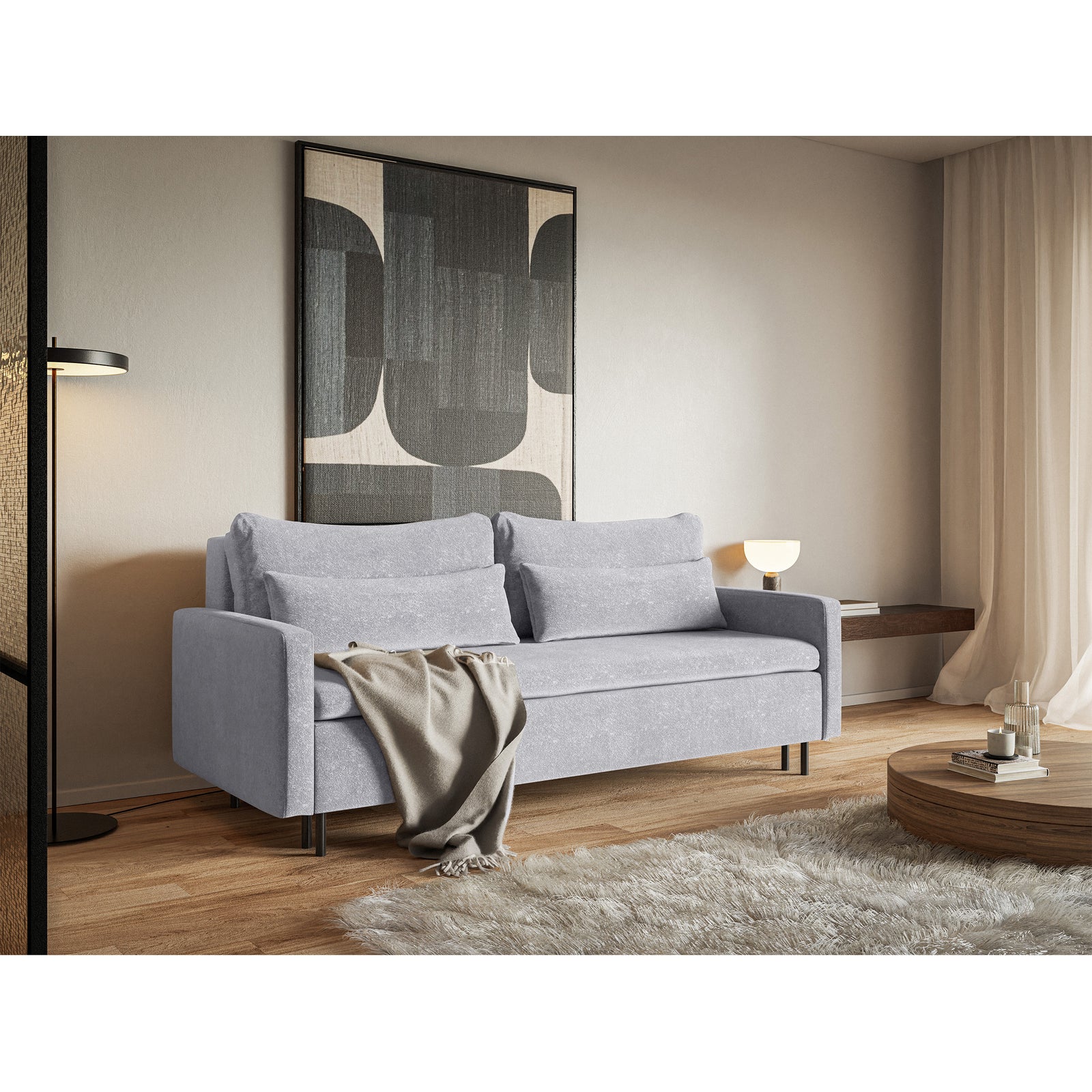 Sofa-lova UMPRO, šviesiai pilka
