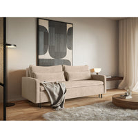 Sofa-lova EDENA, smėlinė – matmenų brėžinys