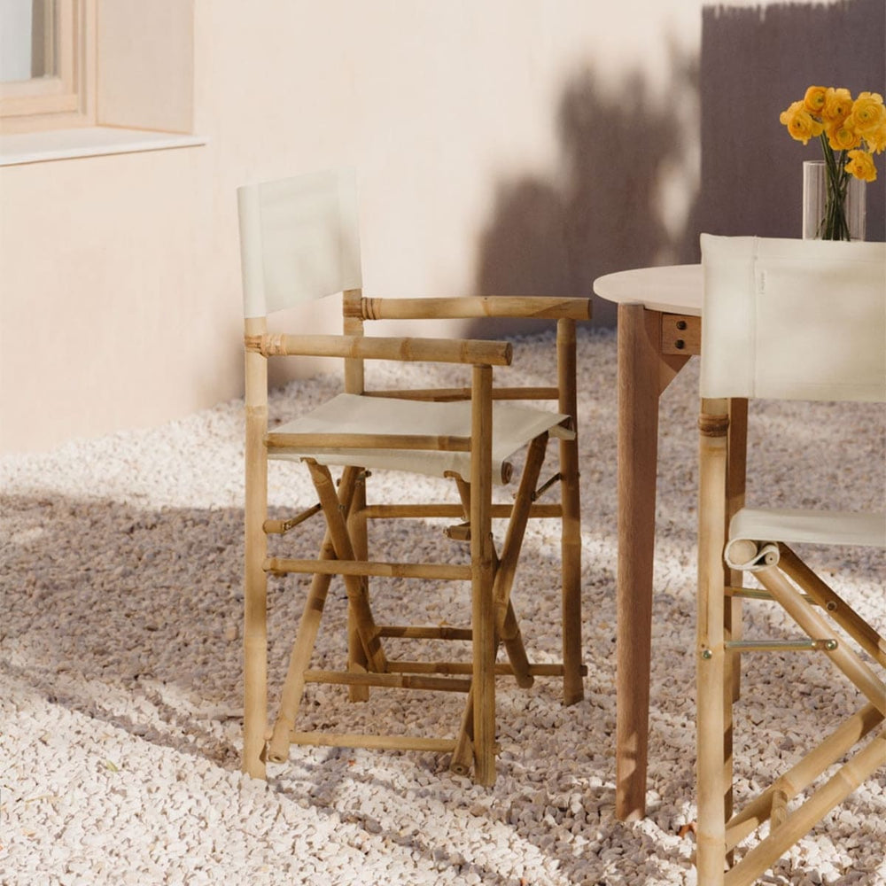 Outdoor chair WOODY, bamboo, white