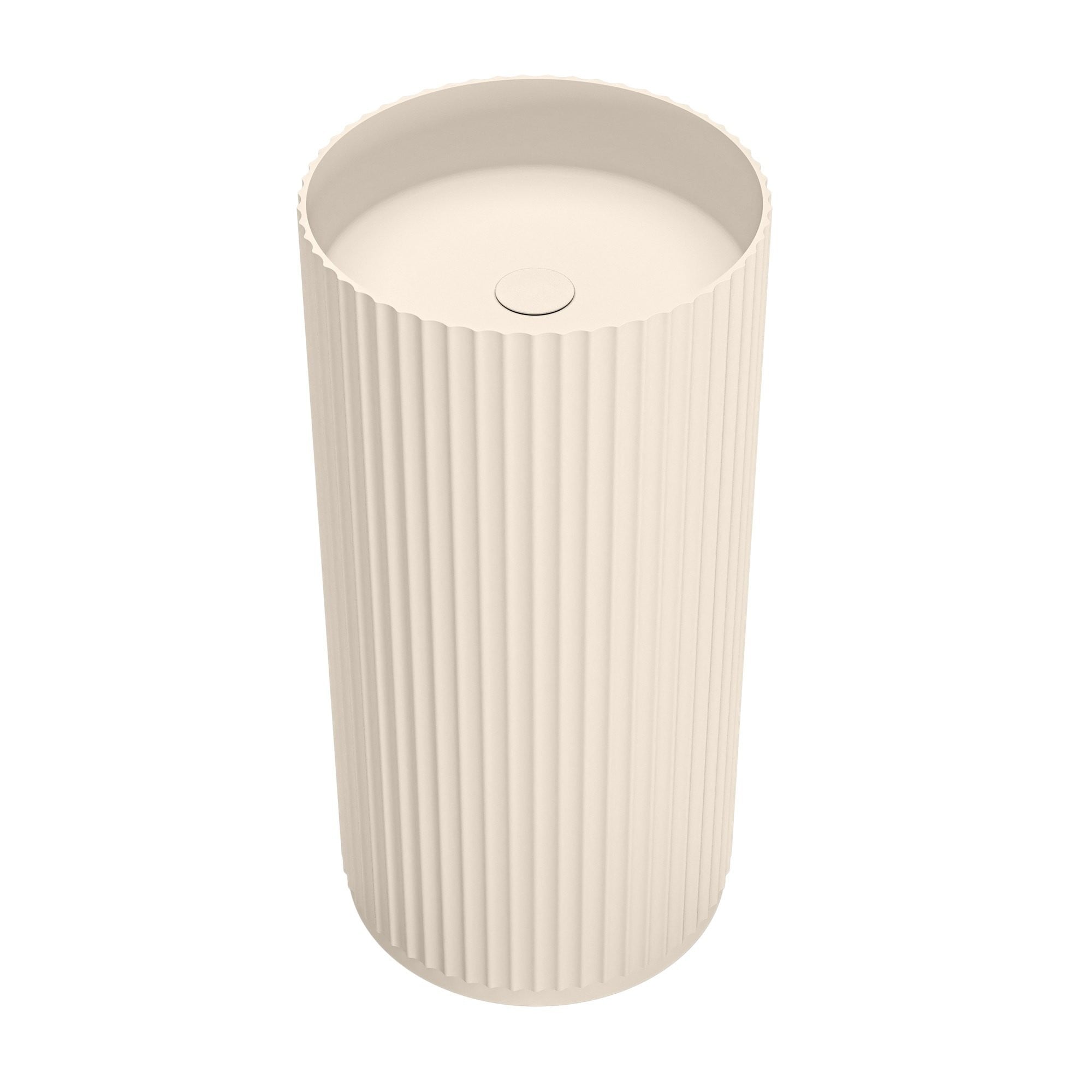 Free-standing washbasin COLINE, ribbed, grey-beige, 45x90 cm