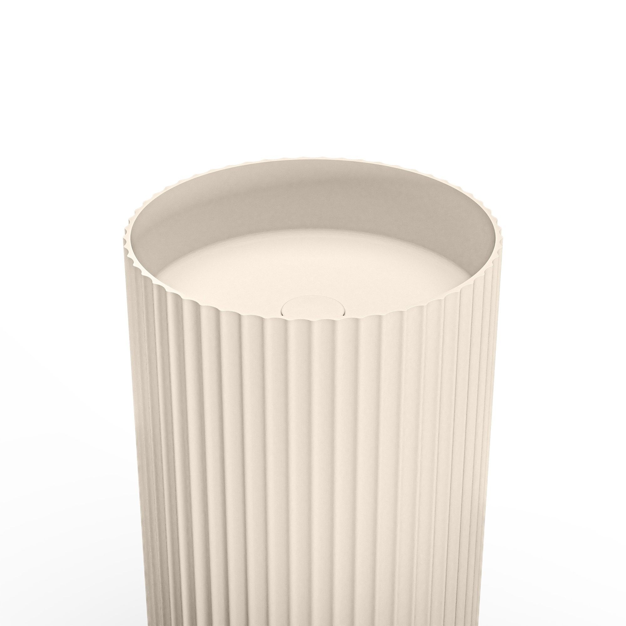 Free-standing washbasin COLINE, ribbed, grey-beige, 45x90 cm