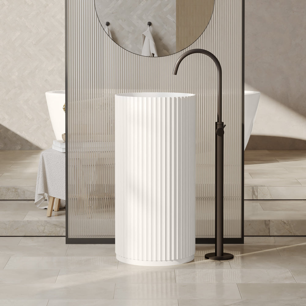 Freestanding washbasin COLINE, ceramic, white, 45x90 cm