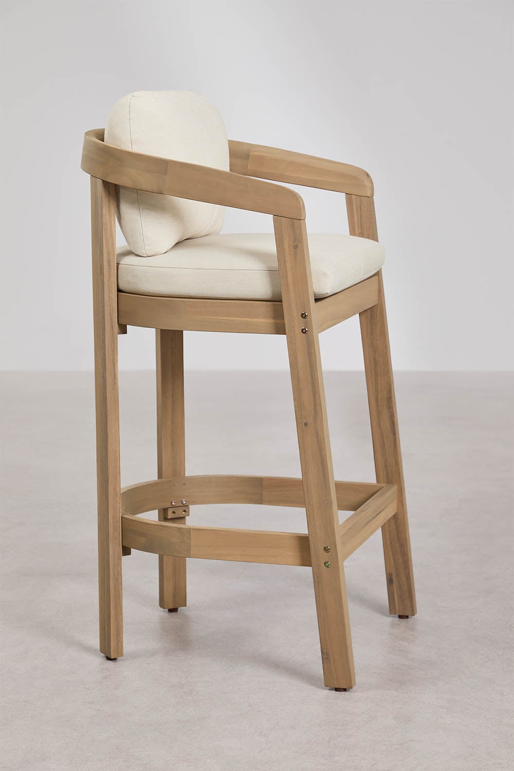 High outdoor chair ULENO, light acacia, 75 cm