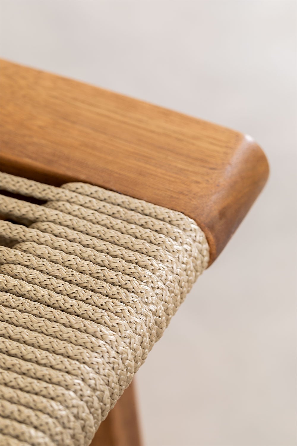 Outdoor bar stool TENAY, acacia wood, wheat brown
