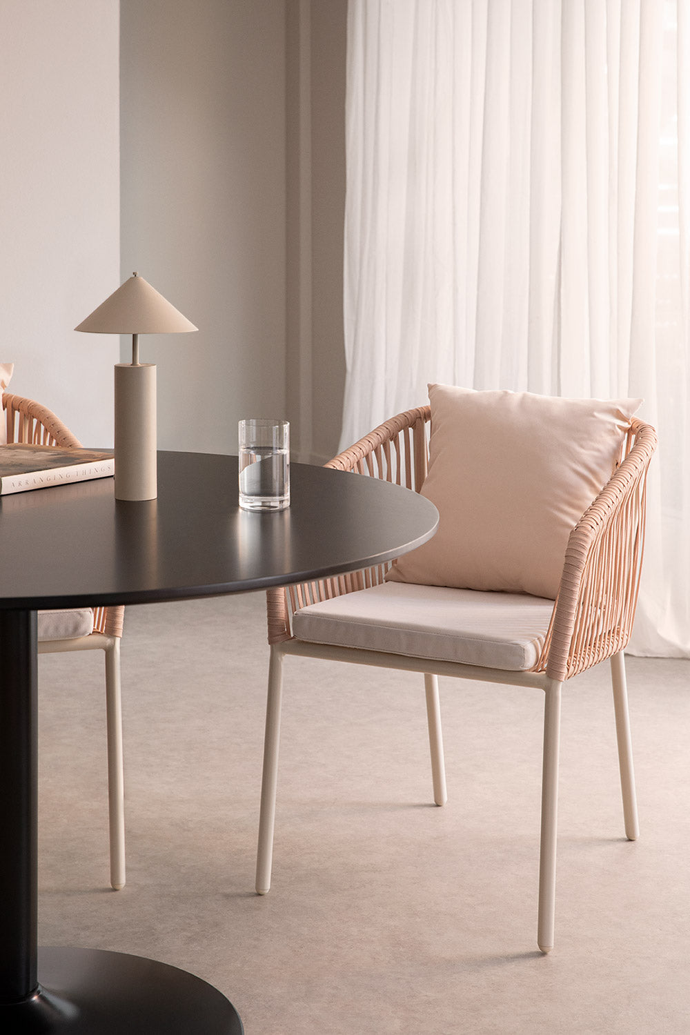 Valgomojo kėdė AGNES, aliuminis, textilenas, šokolado terakota