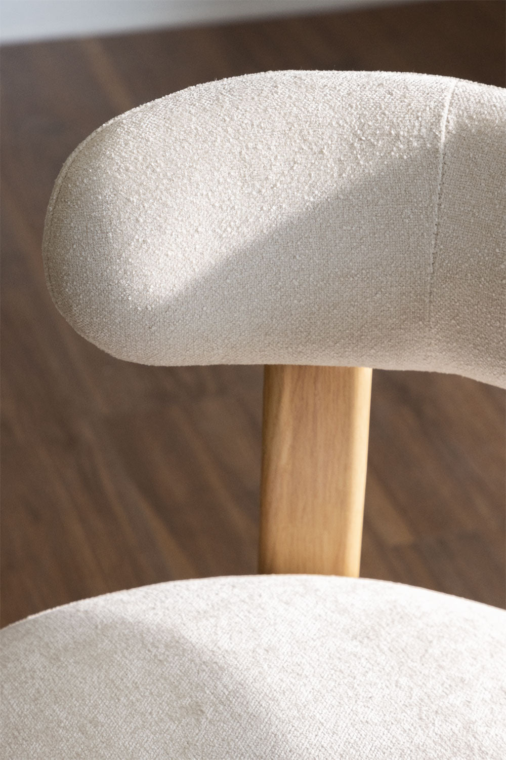 Dining chair JOLIE, natural color, cream chenille