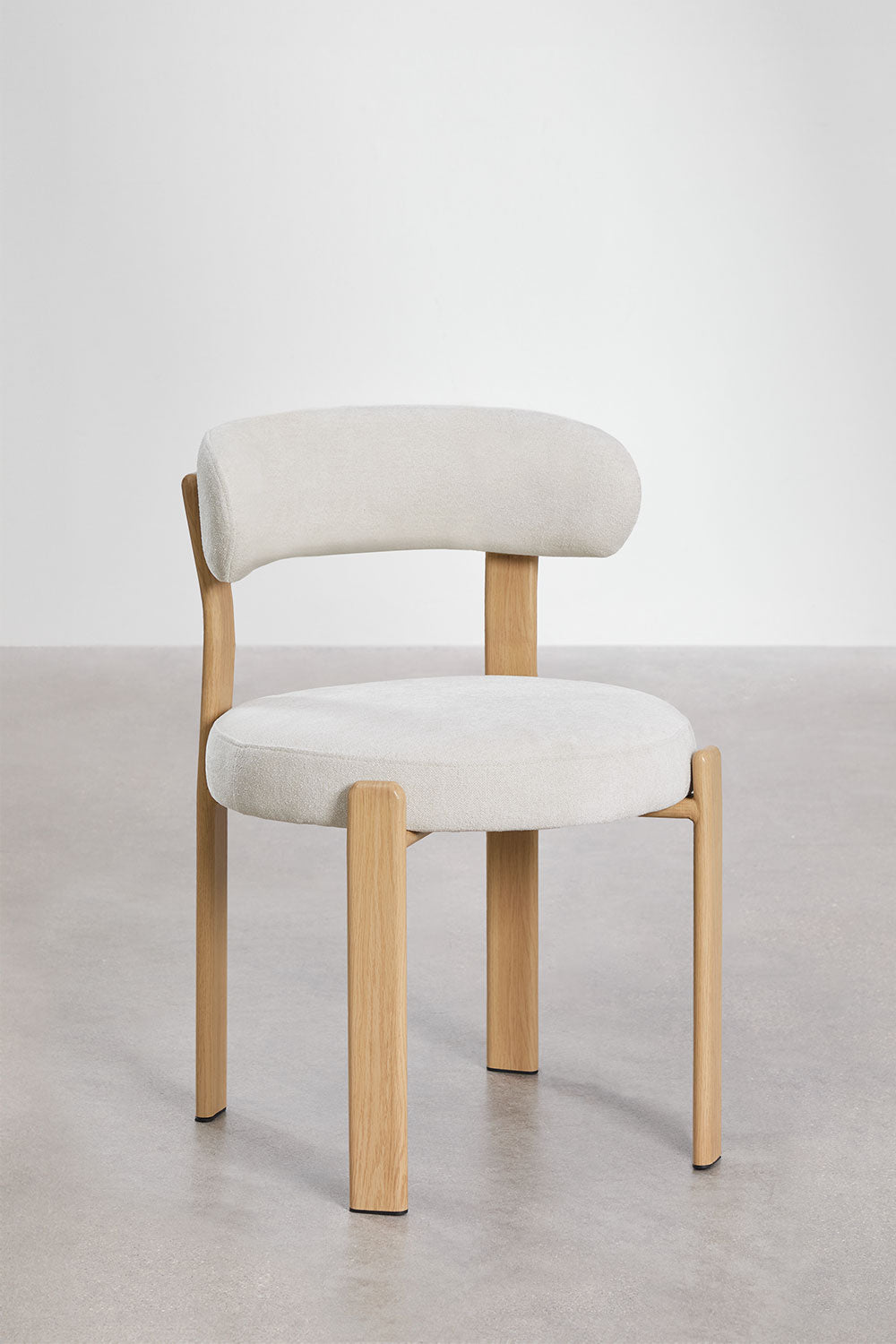 Dining chair JOLIE, natural color, cream chenille