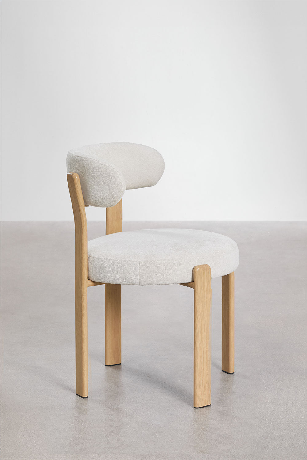 Dining chair JOLIE, natural color, cream chenille