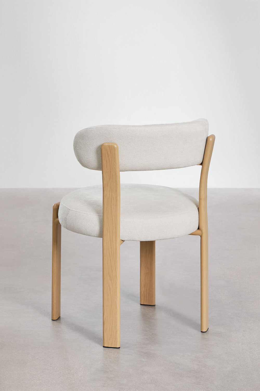 Dining chair JOLIE, natural color, cream chenille