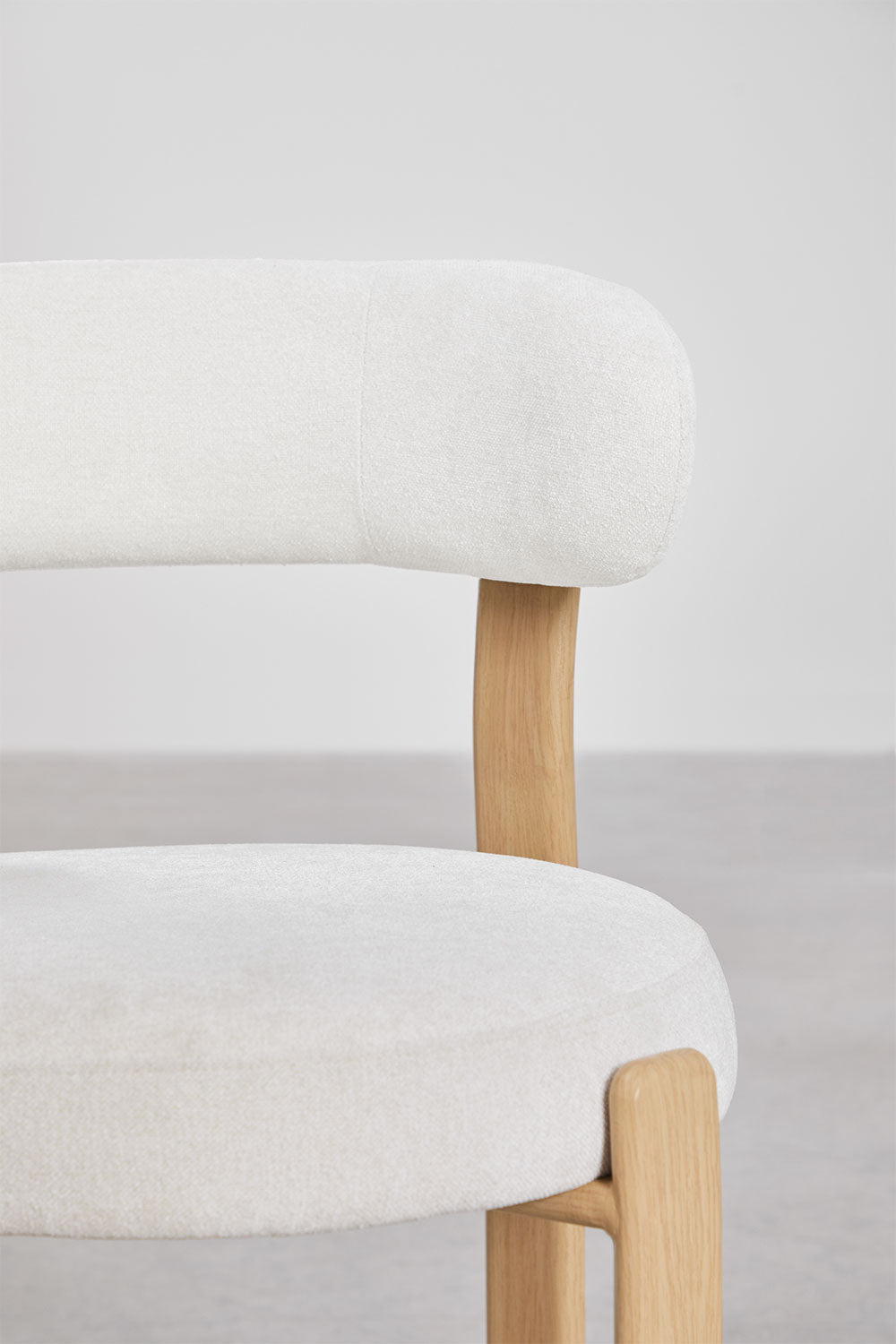 Dining chair JOLIE, natural color, cream chenille