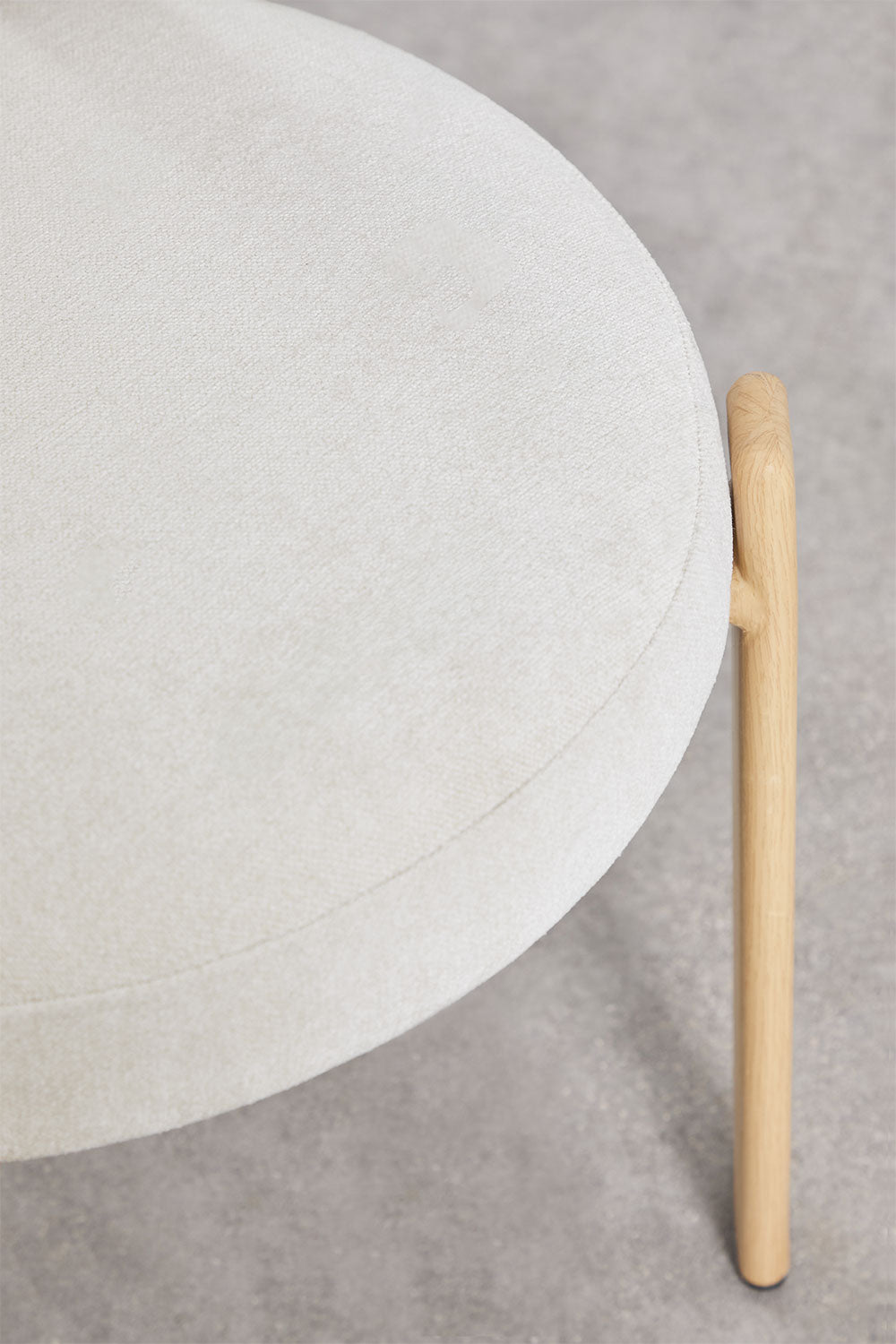 Dining chair JOLIE, natural color, cream chenille