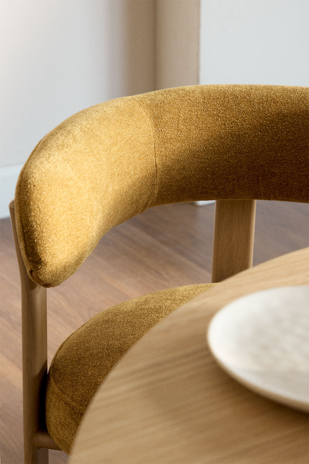Dining chair JOLIE with armrests, yellow