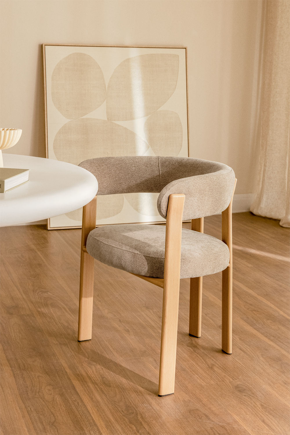 Dining chair KOROORO with armrests, upholstered