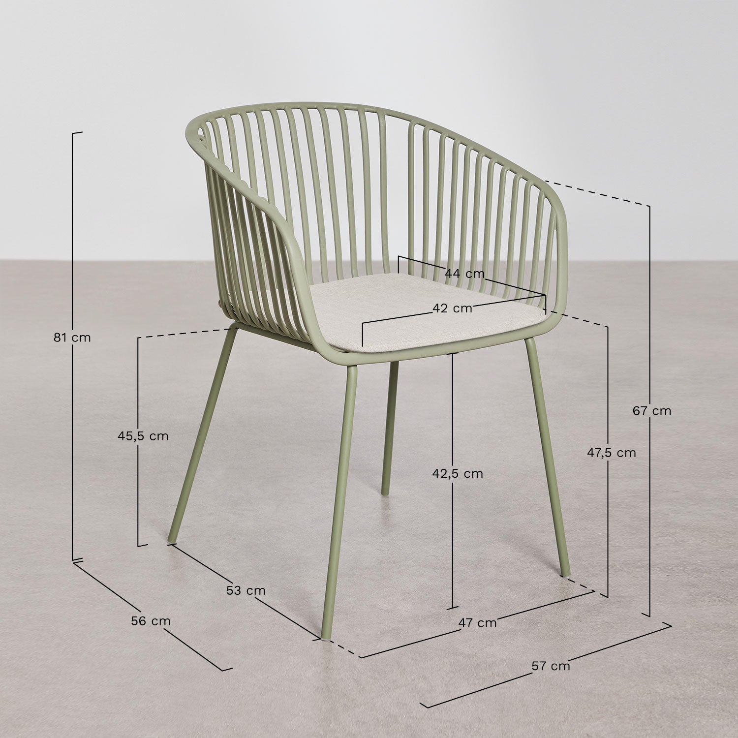 Dining chair LORUERO, laurel green