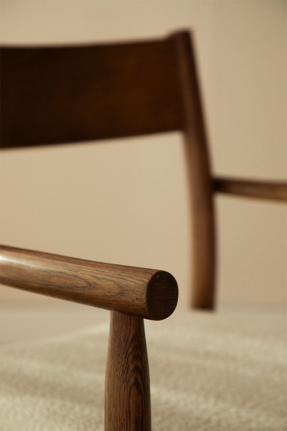Dining chair MARA, black wood frame, bouclé fabric