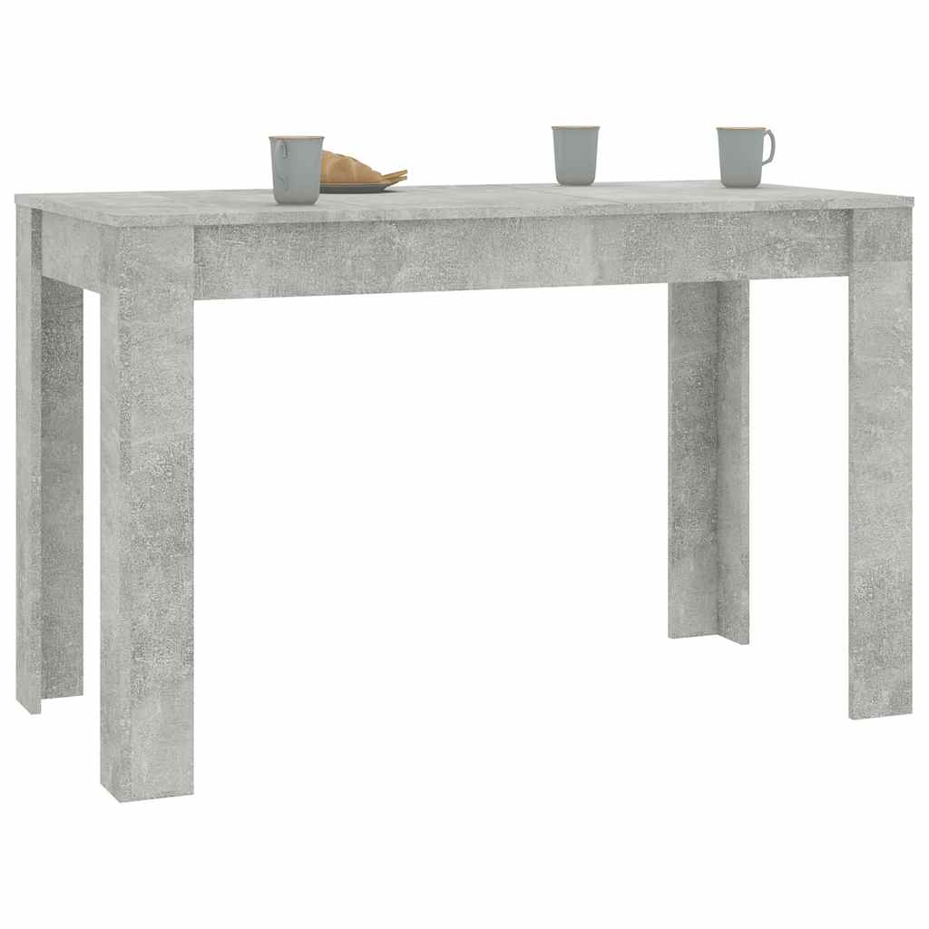 Valgomojo stalas, betono pilkas, 120x60x76cm, apdirbta mediena - Namų Idėja
