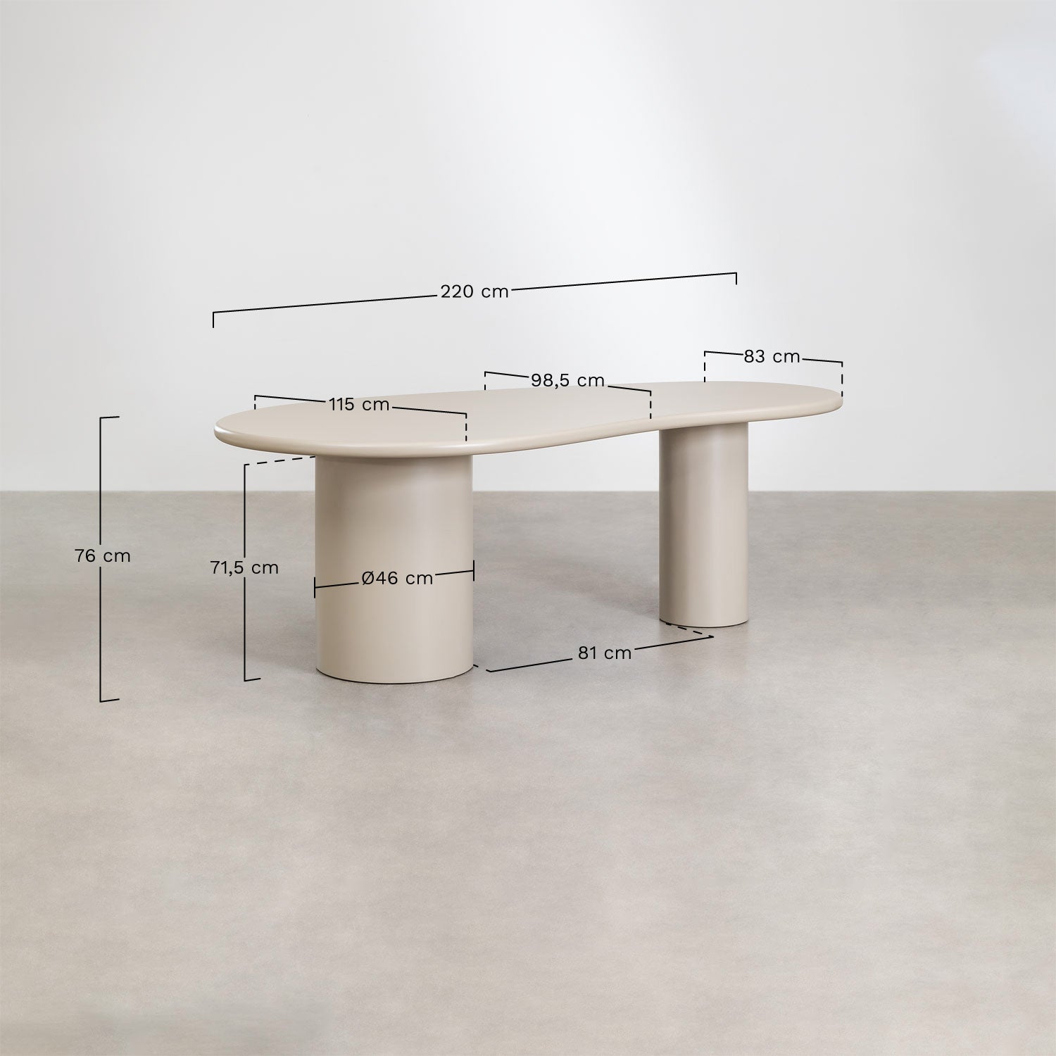 Dining table BILLIE, oval, white