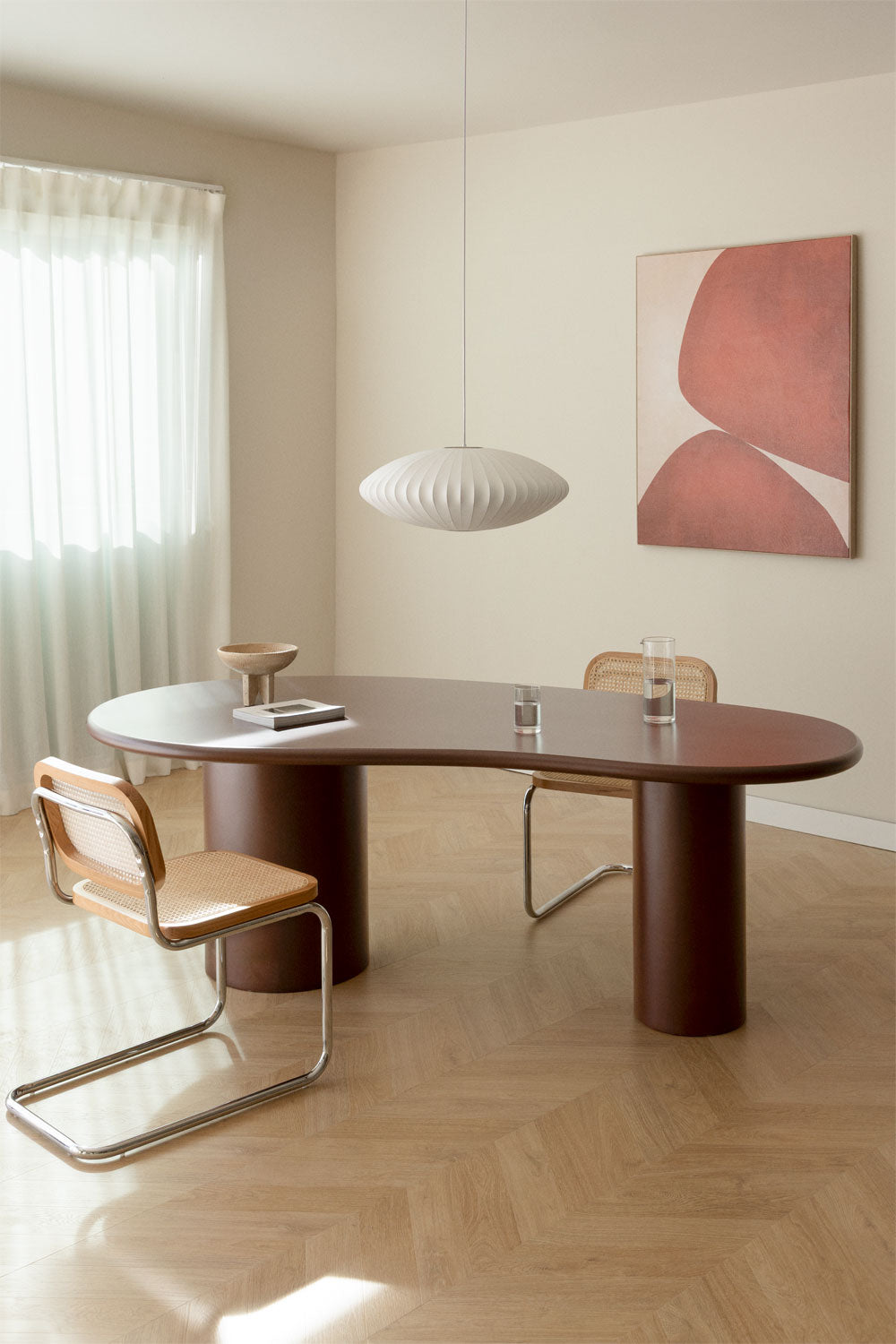 Dining table BILLIE, oval, brown